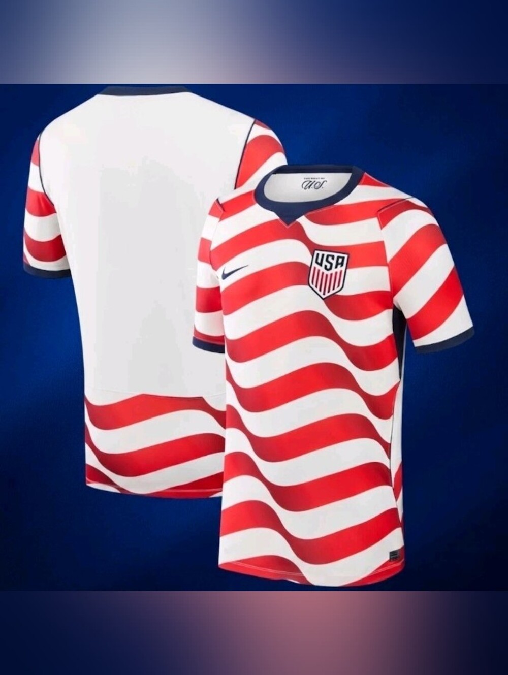 Team USA 2026 Red & White Wave Soccer Jersey